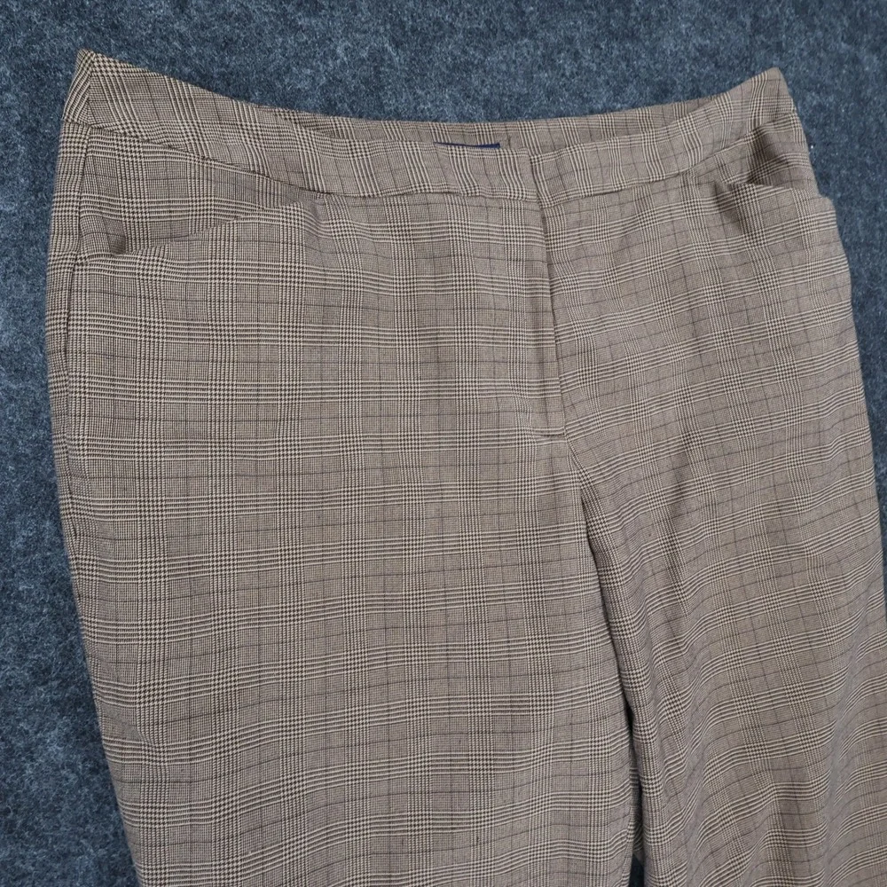 Jones New York Dress Pants Womens 18W Brown Excellent Plaid Stretch Trousers - Picture 9 of 10